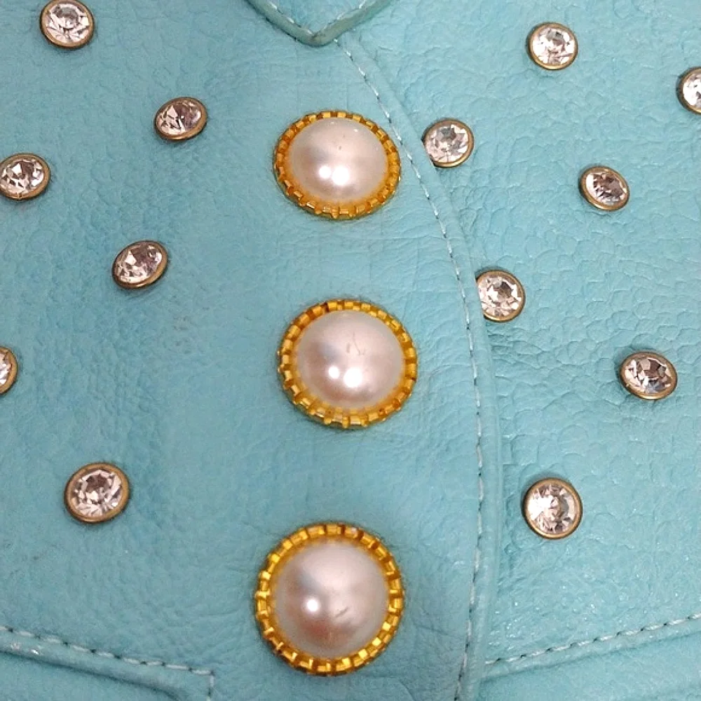 Women's Bohemian Bejeweled Turquoise Shoulder Bag Hippie Retro Festival Purse